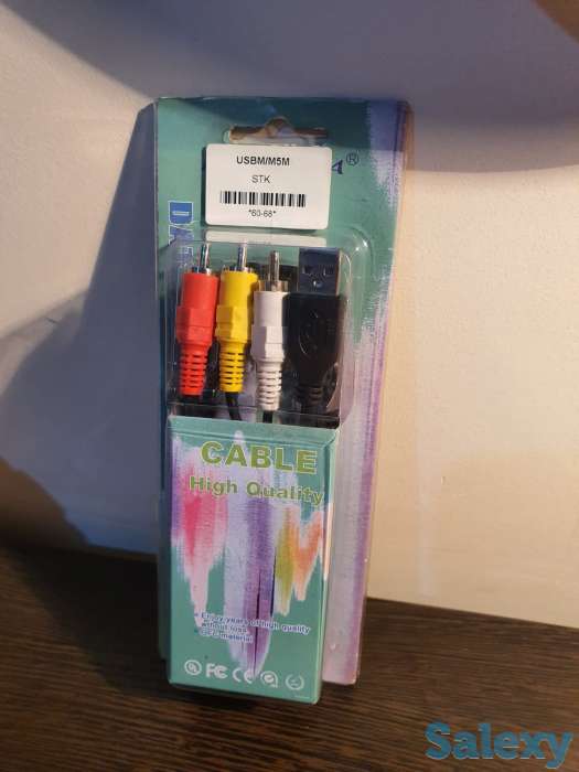 Кабель шнур USB 3 три тюльпана 3 RCA провод, фотография 2