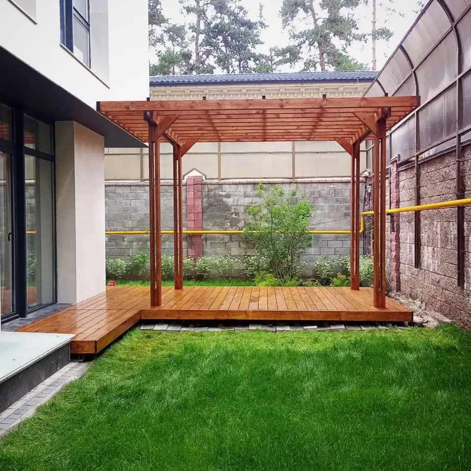 Терраса к дому из натурального дерева на заказ, фотография 3