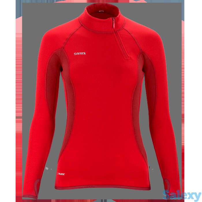 Термобелье майка сивера сноуи вп(ж) с воротником и полуперчаткой женская рубин/гранат, фотография 1