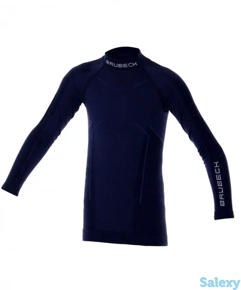 Термокофта brubeck active wool junior blue, фотография 1