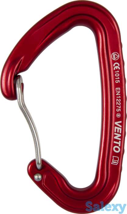 Карабин венто скалолазный лайт со скобой красный, фотография 1
