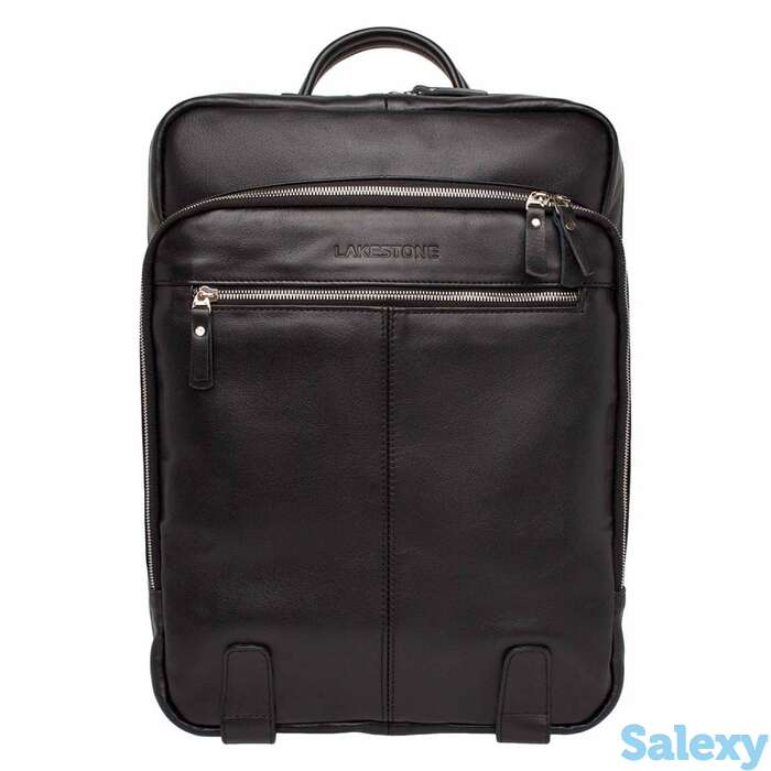Мужской кожаный рюкзак для ноутбука salmons black, фотография 1