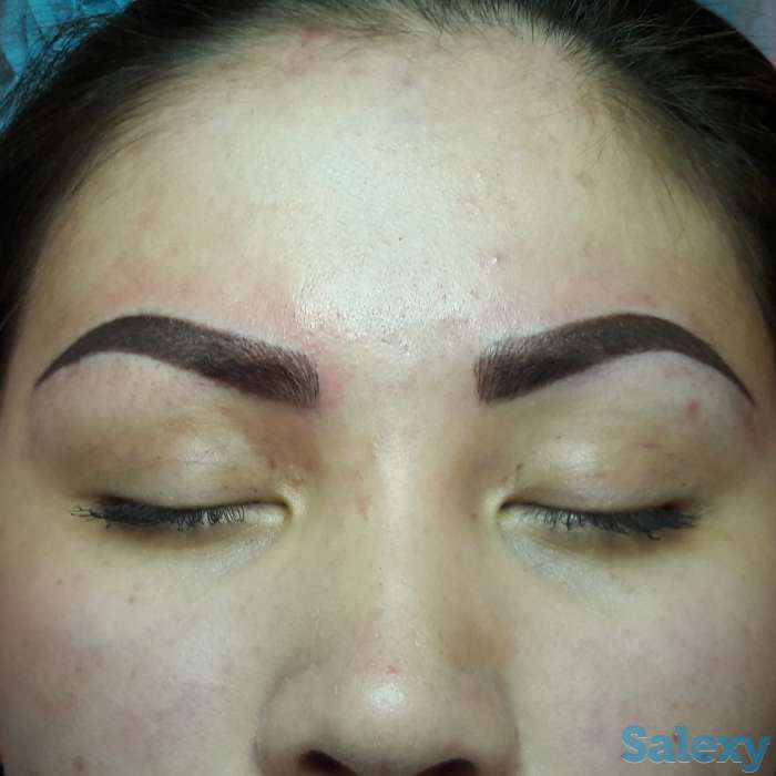 татуаж теневой, волосковый, микроблейдинг, пудровые, брови как свои, фотография 1