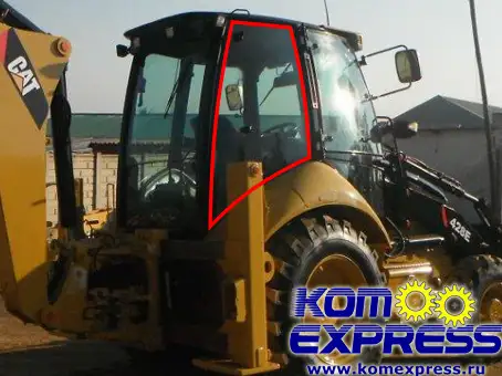 205-9608 Стекло за дверью цельное правое CATERPILLAR 422E  428E  432E  434E  442E  444E, фотография 1