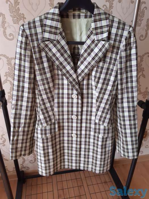 Пиджак зеленый в клеточку, фотография 2