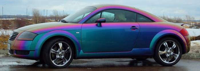 Глянцевая хамелеоновая пленка на авто, фотография 2