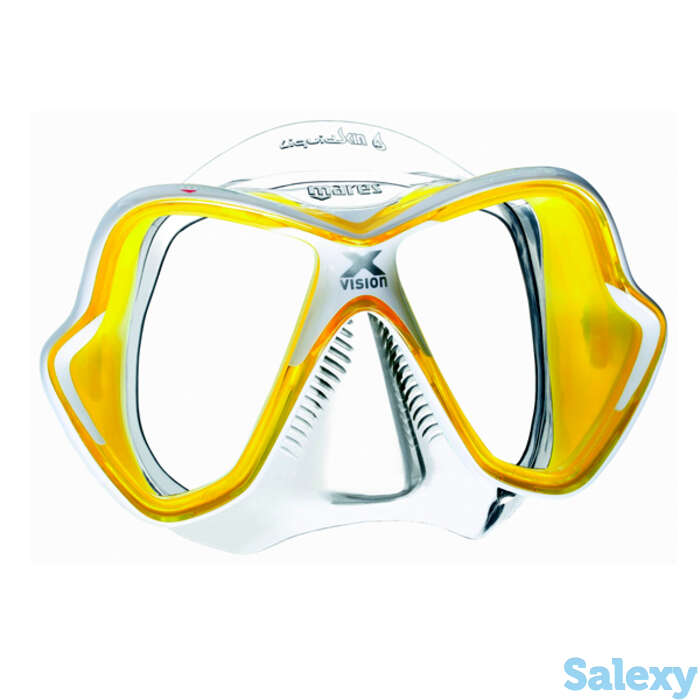 Маска для плавания mares x-vision liquidskin, для взрослых, обт. силиконовая резина - ц.об.прозрачно-жёлтый, ц.р.жёлто-белый, фотография 1