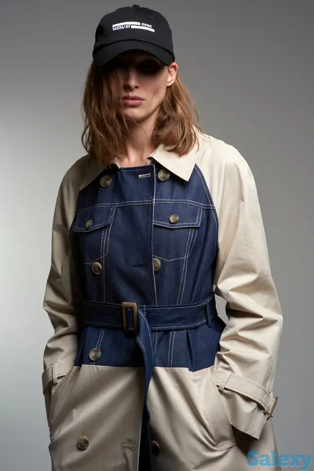 Двубортный тренч с джинсой vassa&co, фотография 1