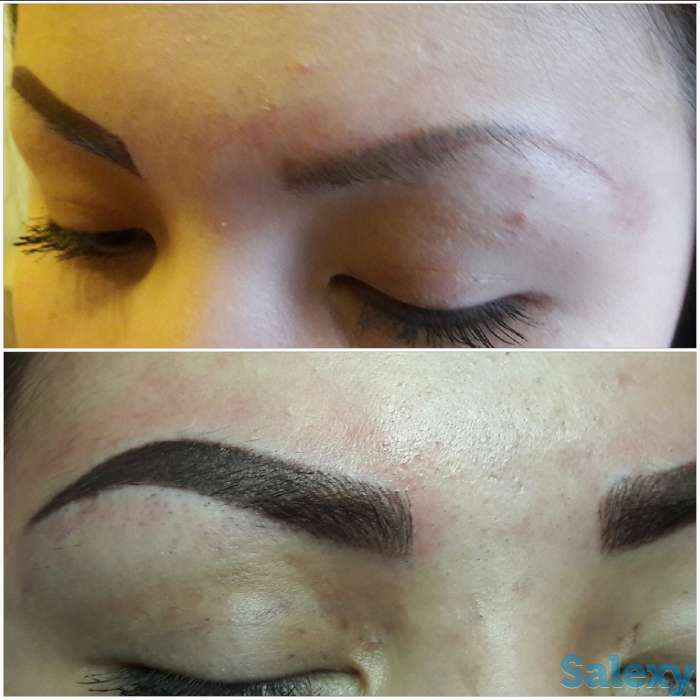 татуаж теневой, волосковый, микроблейдинг, пудровые, брови как свои, фотография 2