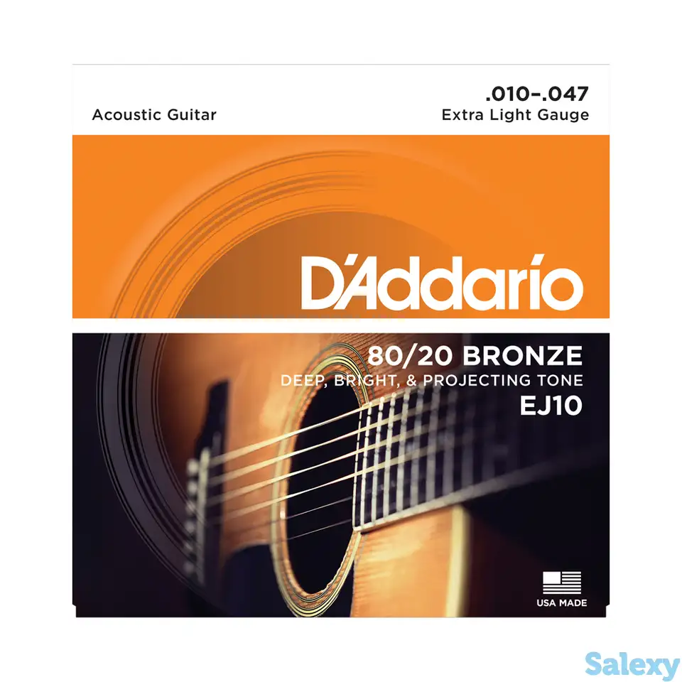Струны для акустических гитар d'addario ej10, фотография 1