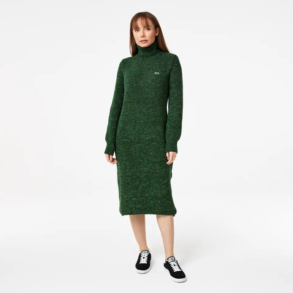 Шерстяное платье lacoste с высоким воротом, фотография 1