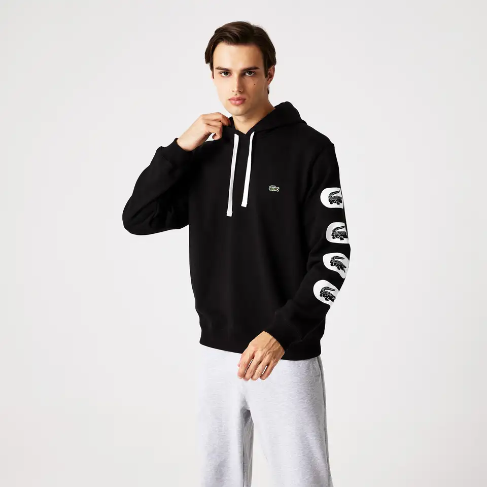 Мужское худи lacoste с капюшоном и принтом, фотография 1