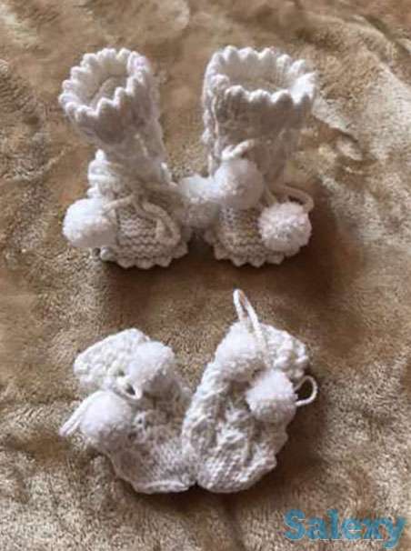 Продам пинетки и варежки для новорожденного, фотография 1