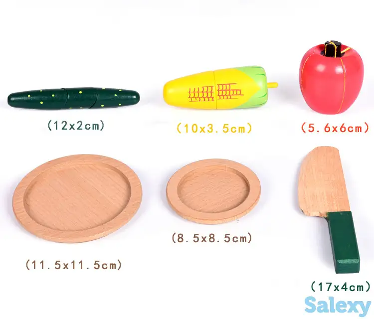 Игрушка детская оптом. Фрукты и овощи на магнитах, 17 предметов, фотография 8