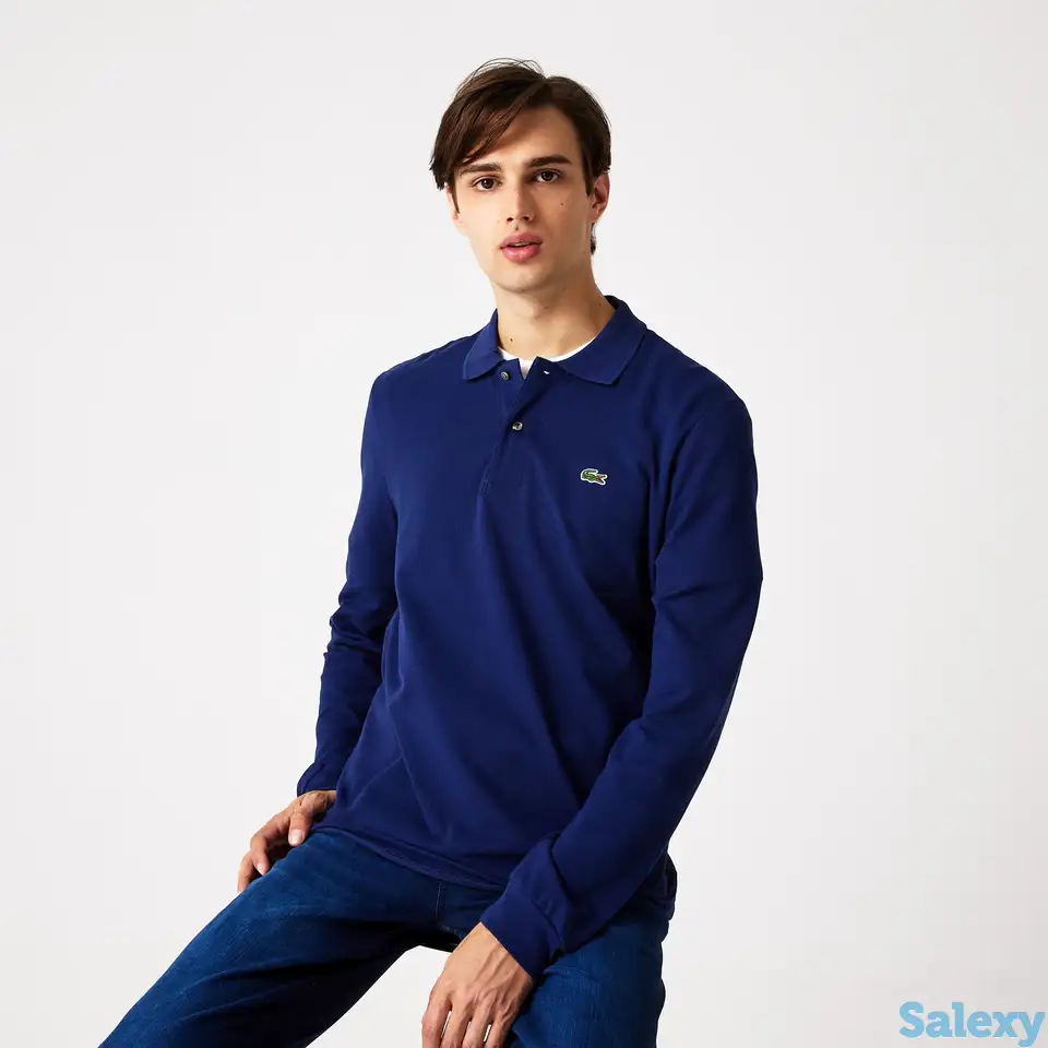 Мужское поло lacoste l.12.21 classic fit с длинным рукавом, фотография 1