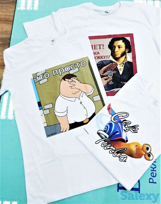 Акция июля -10% Печать на футболках логотипы надписи, фотография 6