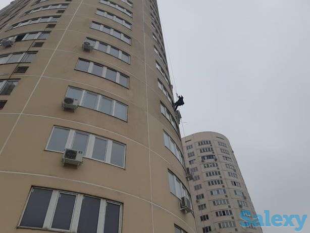 Высотные работы. Промышленный альпинизм. Утепление стен Алматы и область., фотография 9