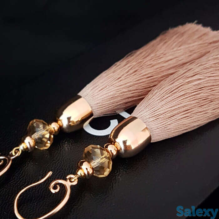 Серьги-кисти wizard brush - crystal beige, фотография 1