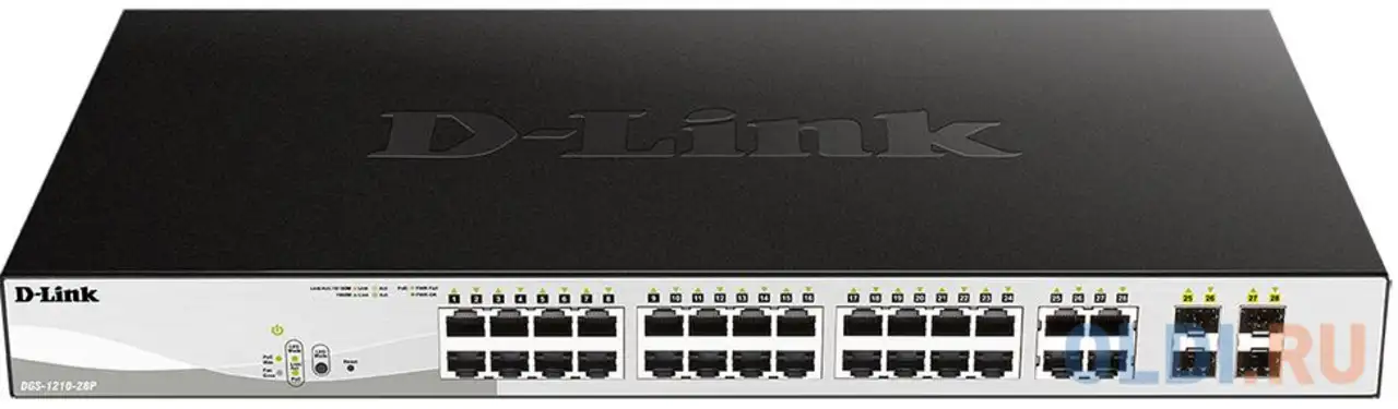 Коммутатор d-link dgs-1210-28p 24 порта 10/100/1000mbps poe 4xsfp, фотография 1