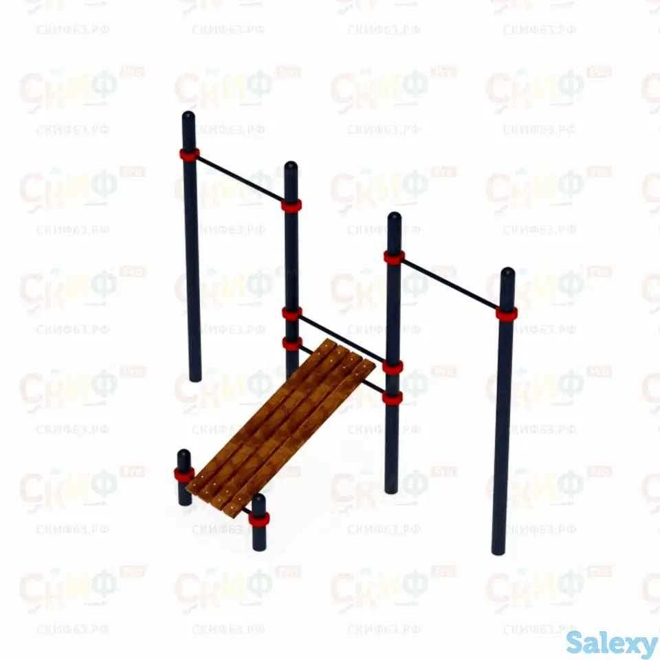 Воркаут  14 (108) | скамья для пресса с двумя турниками, фотография 1