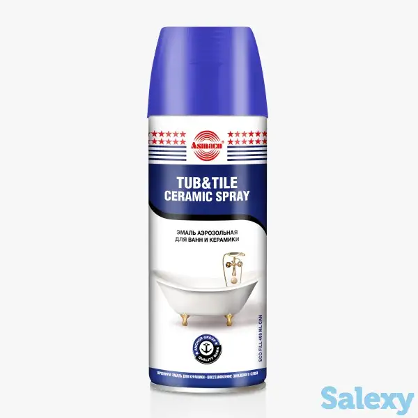 Аэрозольная краска для ванн и керамики белый Asmaco, фотография 1
