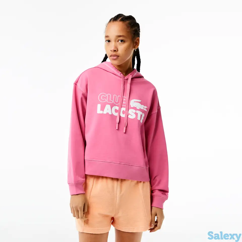 Женская толстовка - худи lacoste oversize fit, фотография 1