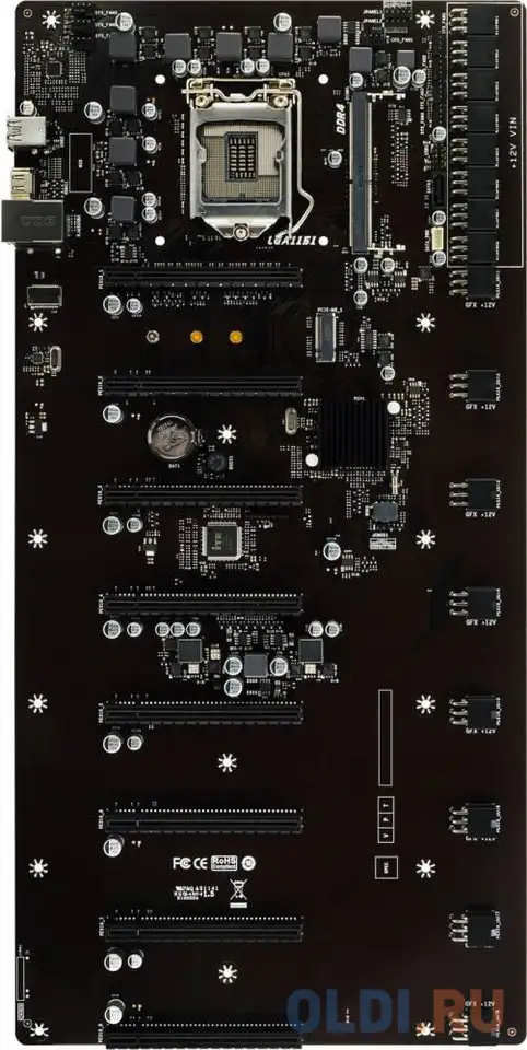 Tb360-btc d+, socket 1151, intel®b360, 1xddr4-2666, hdmi, 1xpci-ex16, 7xpci-e16x1, 1xsata3, 1xm.2,, фотография 1