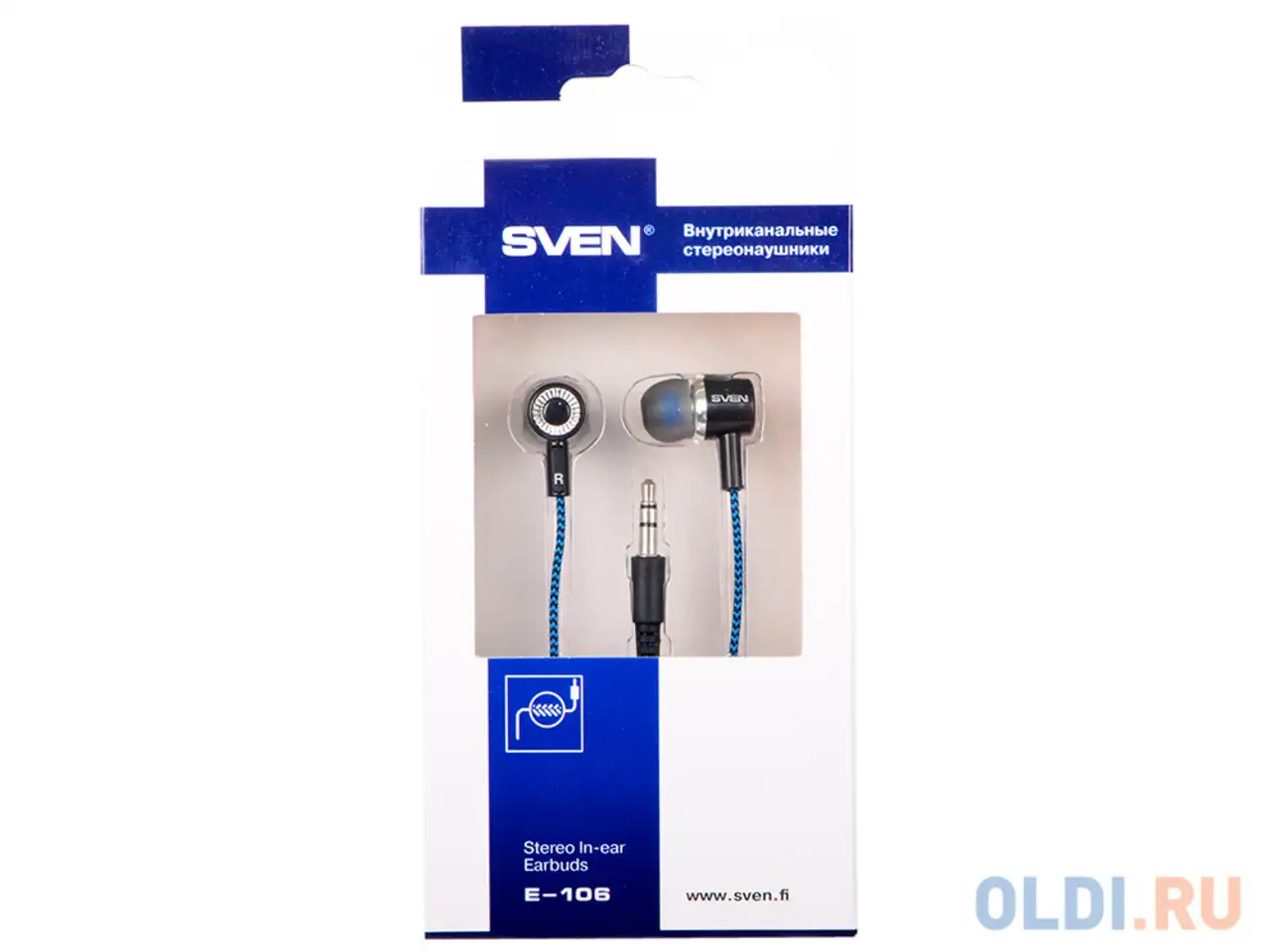 Наушники sven e-106 черный синий, фотография 1