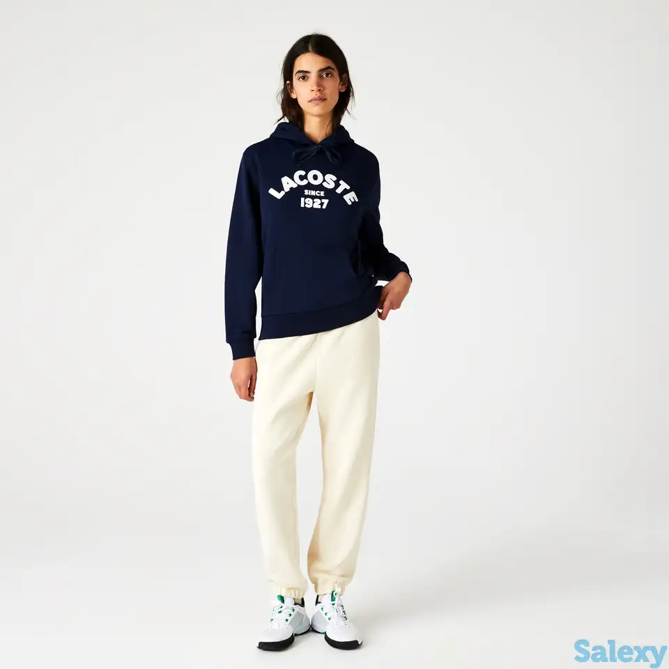 Женская флисовая худи lacoste свободного кроя с принтом, фотография 1