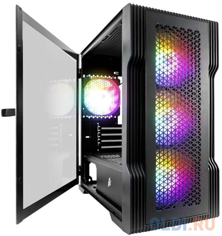 Корпус microatx 1stplayer trilobite t3 без бп чёрный, фотография 1