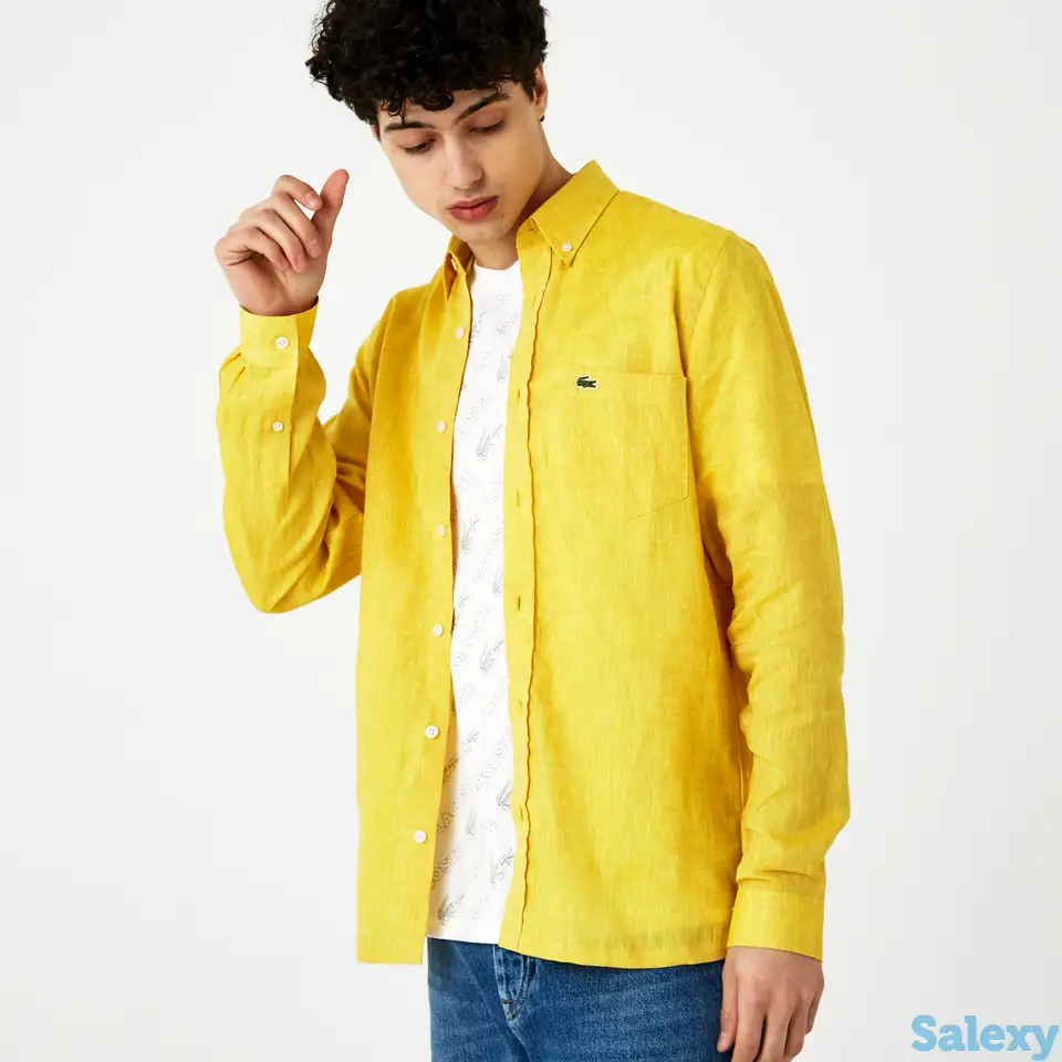 Мужская льнаная рубашка lacoste regular fit, фотография 1