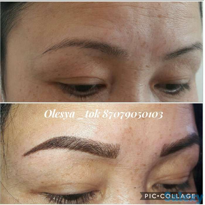 татуаж теневой, волосковый, микроблейдинг, пудровые, брови как свои, фотография 5