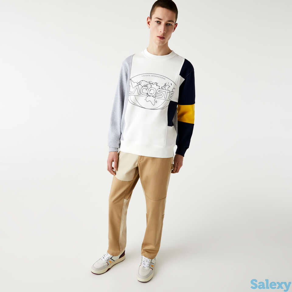 Мужские хлопковые брюки lacoste l!ve heritage patchwork, фотография 1