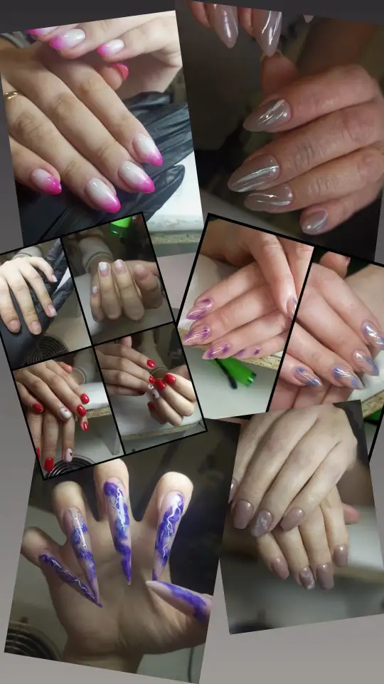 маникюр, однотон, наращивание, сложные дизайны, фотография 1