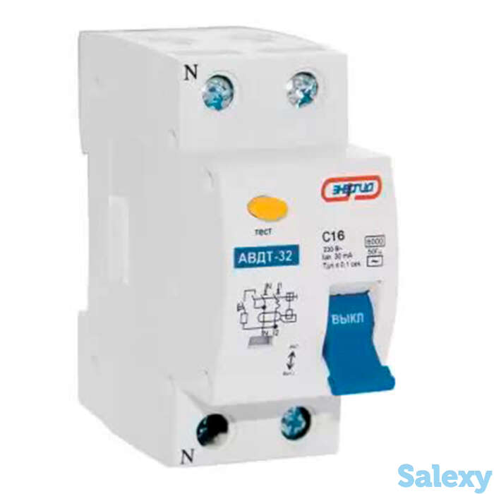 Дифавтомат АВДТ 32 2Р 16А 30 mA 2-х модульный Энергия, фотография 1