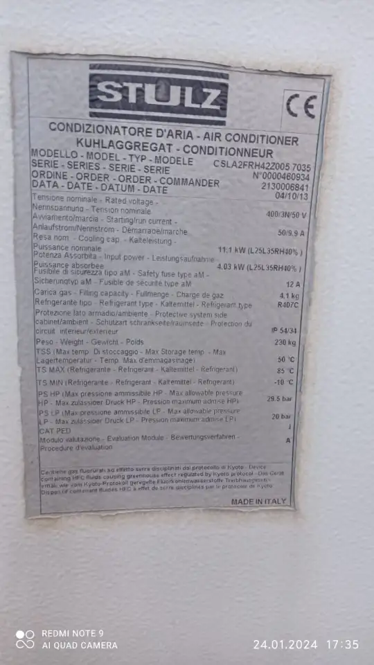 Прецизионный кондиционер STULZ CSLA2 FRH-Type1 для серверных помещений., фотография 4