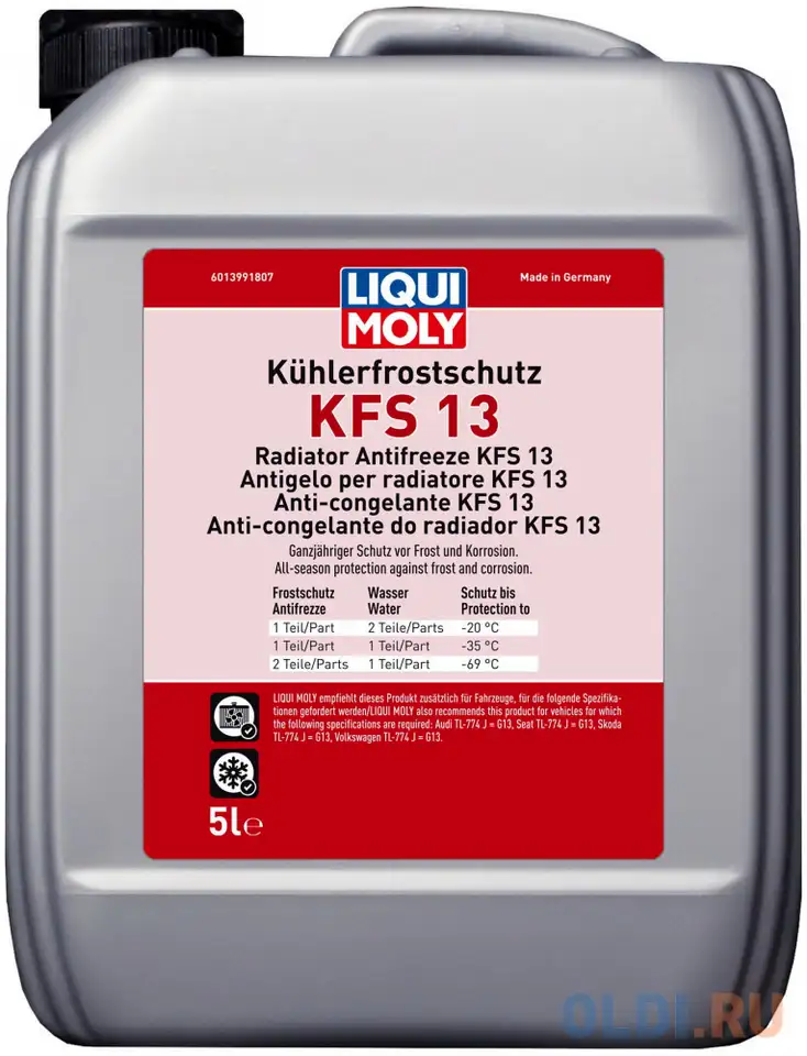 21140 liquimoly антифриз-конц. kuhlerfrostschutz kfs 13 (5л), фотография 1