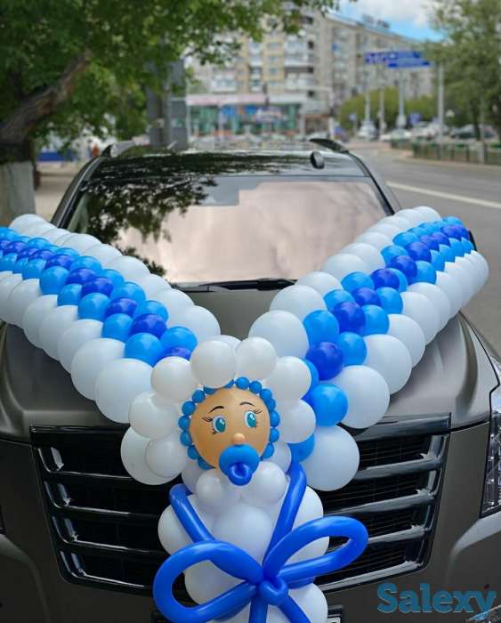 Шары на выписку, букеты, оформление машины., фотография 5