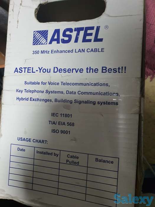 Кабель Astel UTP-CCA CAT5E 8-жильный, высокоскоростной LAN бухта 223 м, фотография 6