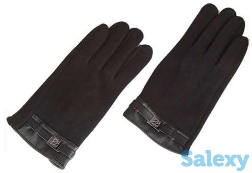 Перчатки icasemore для емкостных дисплеев кашемировый с пряжкой. черный, фотография 2