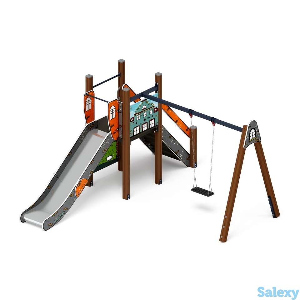 Детский игровой комплекс «счастливое детство (город)» дик 2.01.03-01 h=1200, фотография 1