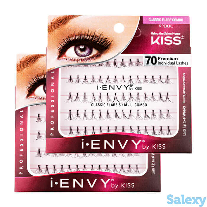 Накладные ресницы-пучки kiss i envy individual lashes, цвет kpe01c classic short black | черные (короткие), фотография 1