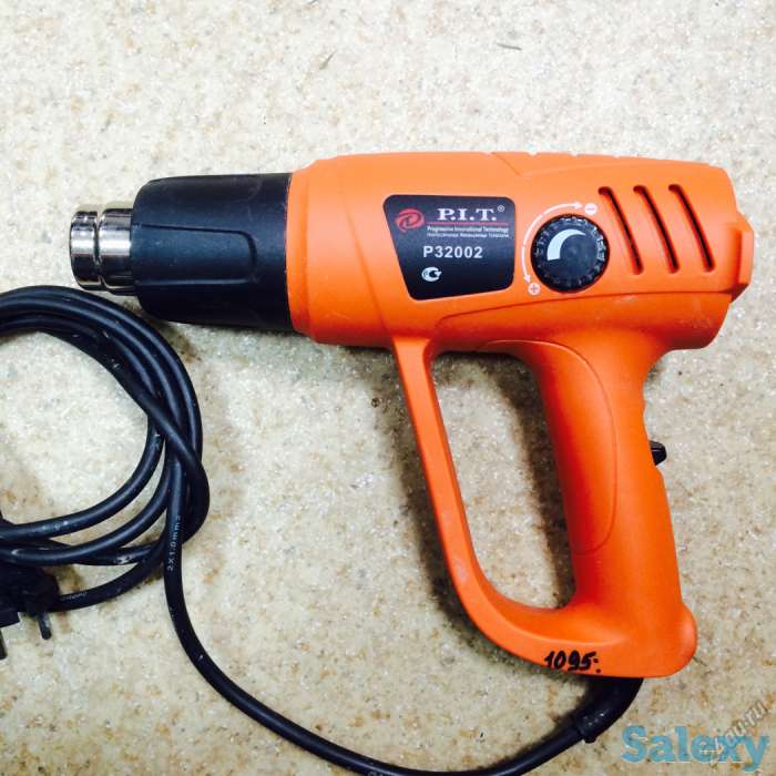 Термопистолет, фен строительный P.I.T 32002 с регулировкой, фотография 1