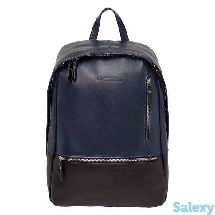 Кожаный рюкзак для ноутбука adams dark blue/black, фотография 1