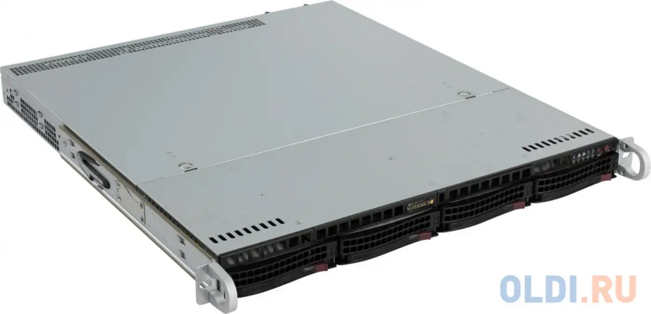 Серверный корпус 1u supermicro cse-813mftqc-r407cb 2 х 2400 вт чёрный, фотография 1