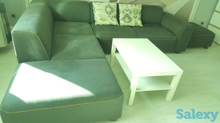Продам угловой диван буквой L с пуфом и столиком, фотография 2
