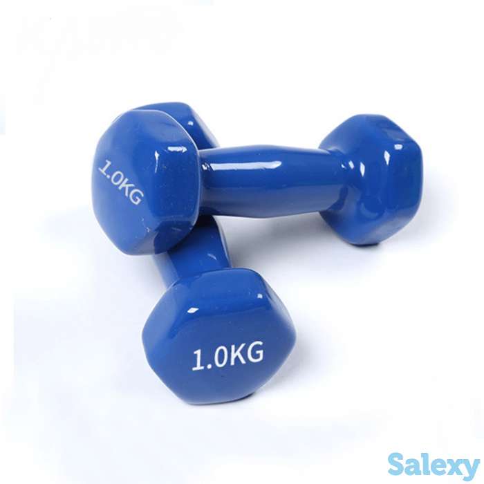 Виниловые гантели 1кг, фотография 1