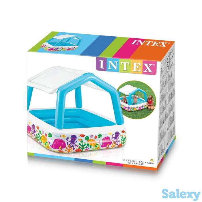 Детский надувной бассейн с навесом 157х157х122 см, Intex 57470, фотография 6