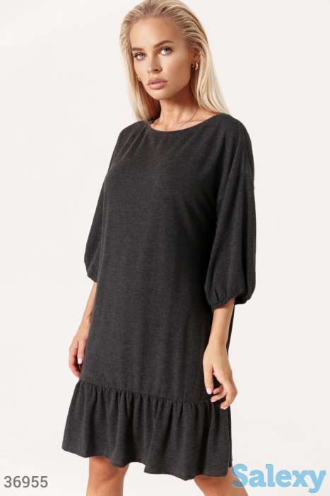 Однотонное платье серого оттенка, фотография 1