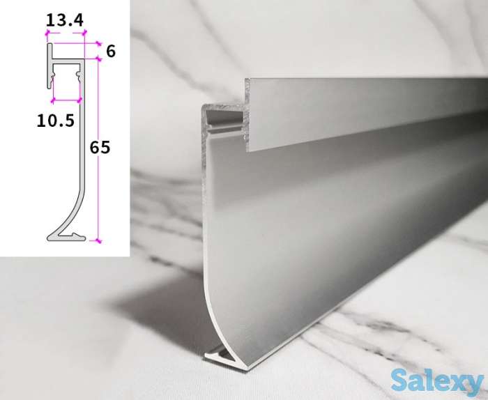 Плинтус под ГИПСОКАРТОН для ПАНЕЛЕЙ алюминиевый, фотография 2